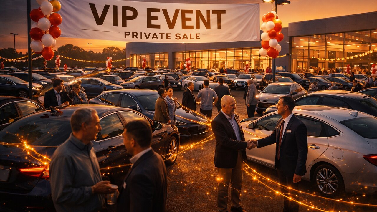 AI-powered private sale event at a franchise dealership showroom